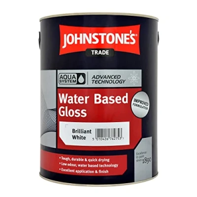 Image of 5LTR JOHNSTONES TRADE AQUA GLOSS BRILLIANT WHITE
