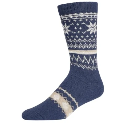 Image of True Face Mens Thermal Socks Extra Thick Warm Sherpa Fleece Griper Sock 4.7 Tog Holds Heats Grips Brushed Winter Navy N 491B UK 6 11