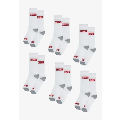Image of Levi&#039;s HIGH CUT 6 PACK Unisex Socks for kids, Size: 6.5 9.5, White