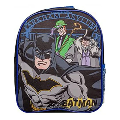 Image of CharacterOutlet Batman Joker &amp; Penguin Children&#039;s Character Premium Backpack School Bag w Side Pocket Boys Girls