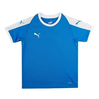Image of PUMA Kid&#039;s LIGA Jersey Jr T Shirt, Electric Blue Lemonade/White, Size 140
