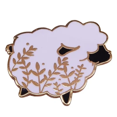 Image of Cartoon Sheep Brooch Goat Enamel Lapel Pin Cute Animal Badge For Shirt Bag Jewelry