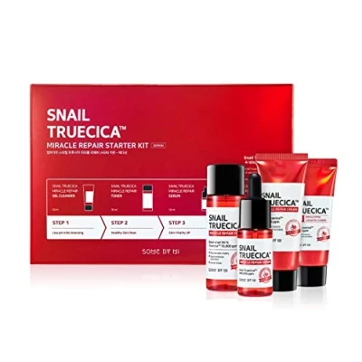 Image of SOME BY MI Snail Truecica Miracle Repair Starter Kit Toner 1.01Oz, Serum 0.33Oz, Gel Cleanser Cream 0.67Oz Daily Skin Care Set for Strengthen Barrier Korean