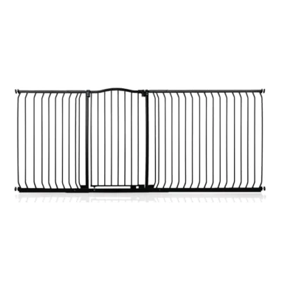 Image of Safetots Extra Tall Curved Top Safety Gate, 225cm 234cm, Matt Black, 100cm in Height, Pressure Fit Stair Baby Gate for Doors Hallways and Spaces, Barrier, Easy Installation