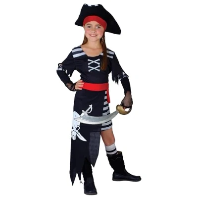 Image of Wicked Costumes Girls Pirate Princess Fancy Dress Costume Large (8 10 Years)