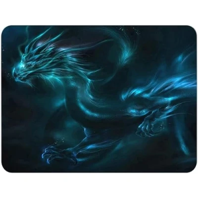 Image of Silent Monsters Mouse Mat Small 24 x 20 cm / 10 8 inches, Pad Design: Dragon, Lasercut Edges, Mousemat for Office and Gaming, Mousepad Non Slip Rubber Base, Desk