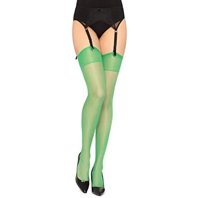 Image of Merry Style Women&#039;s transparent Suspender Stockings MS 226 15 DEN (Erba, M L)