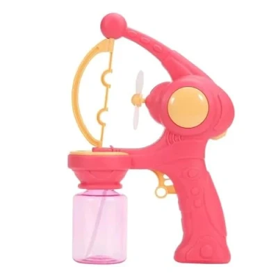 Image of Bubble Gun Machine Bubbles Blowing Fan Automatic Maker Battery Operated Blaster Blower Kids Outdoor Toy Game (Pink)