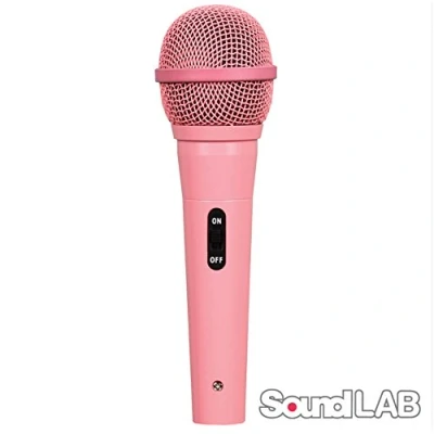 Image of SoundLAB Dynamic Vocal Microphone With Lead in Pink
