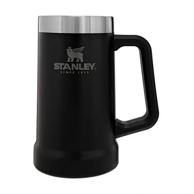 Image of STANLEY Adventure Big Grip Beer Stein, 24oz Stainless Steel Mug, Double Wall Vacuum Insulation, Matte Black