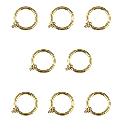 Image of Tiazza 8Pcs Antique Brass Ring Pull Handle Kitchen Cabinets Wardrobe Drawer Furniture Hardware Retro Style Small (Gold)