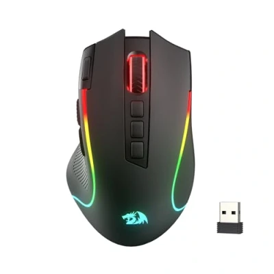 Image of Redragon M612 PRO RGB Gaming Mouse, 8000 DPI Wired/Wireless Optical Gamer Mouse with 9 Programmable Buttons &amp; 7 Backlit Modes, BT 2.4G Wireless, Software Supports DIY Keybinds Rapid Fire Button