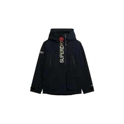 Image of Superdry Men&#039;s Ultimate Hooded Embroidered Windbreaker Jacket, Dark Navy, XXL