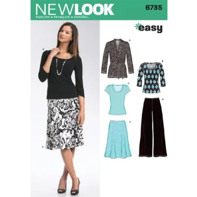 Image of New Look Sewing Pattern 6735: Misses Separates, Size A, Velvet, White, 38 50