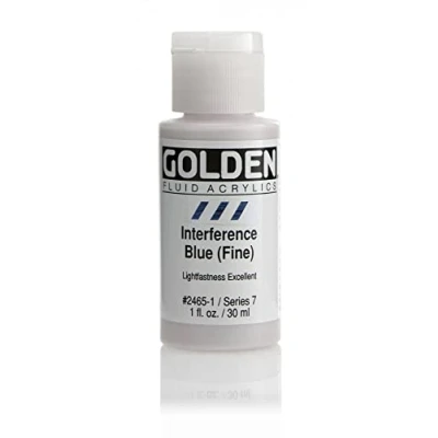 Image of Pro Art Golden Fluid Acrylic Paint 1 oz Interference Blue Fine, 29.6 ml (Pack of 1)