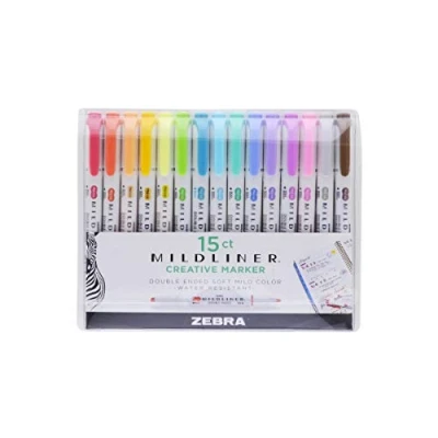 Image of Zebra Mildliner Double Ended Highlighters 15 Pack