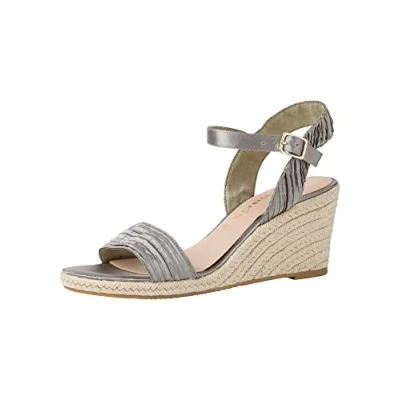 Image of Tamaris Women&#039;s Damen 1 28360 28 724 41 Heeled Sandal, Emerald Pleats, 7.5 UK
