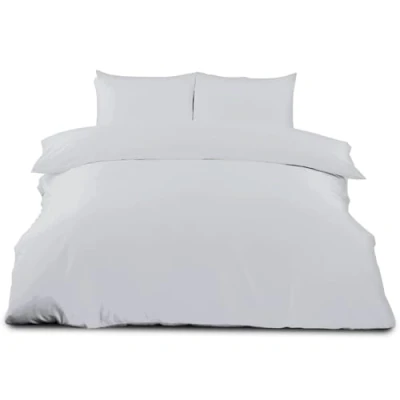 Image of GC GAVENO CAVAILIA Plain Dyed Duvet Covers with Pillowcase Polycotton Lightweight Bedding Quilt Comfortable &amp; Soft Comforter Cover White, Double (200x200cm)