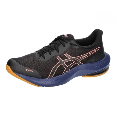 Image of Asics Gelpulse 14 GTX Neutral running shoes, Women&#039;s, Size: 4, Black/papaya Synthetics/textile