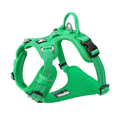 Image of Truelove Dog Harness No Pull Adjustable Reflective Step in Soft Nylon For Small Large Pet TLH56512(L, Grass Green)