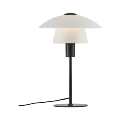 Image of Nordlux Verona Table Lamp Light in Opal White Homeware Living Lighting Décor Indoor Bedroom Office Kitchen Dining Room Desktop Coffee 230V, Class 2 (Double isolated), IP20, E27, 15W