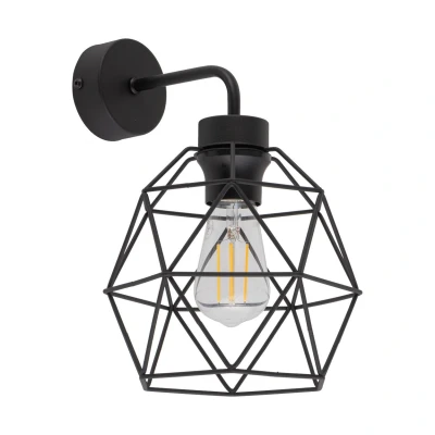 Image of Galaxy Wire Frame Wall Lamp Black 1xE27