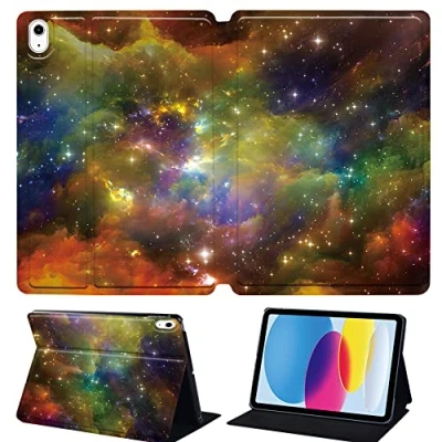 Image of Printed Tablet Case for iPad 10th Generation 2022 10.9 Inch, Slim Hard Back Gen Cover Protective Smart Stand 10 10.9&quot; (colorful starry sky)