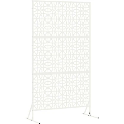 Image of vidaXL Privacy Screen White, 100x50x180 cm, Steel