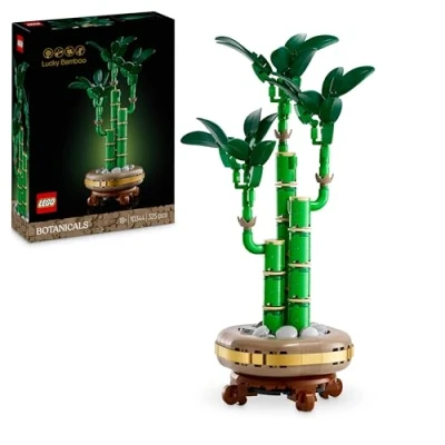 Image of LEGO Botanicals Lucky Bamboo Artificial Plant for Indoor Display Set Adults includes a Buildable Pot with Wood Effect Plinth Home Decor Gift Her or Him 10344