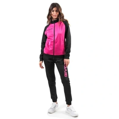 Image of Givova Cuba Tracksuit, FUXIA/BLACK, 4XS
