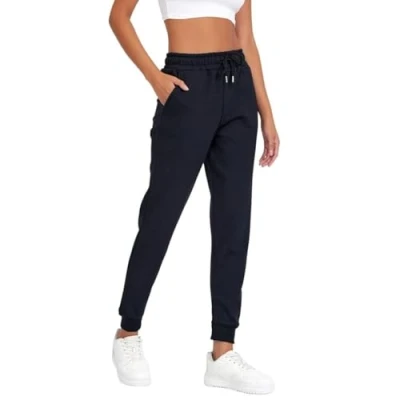Image of COMEOR Women&#039;s Jogging Bottoms, Ladies Joggers, Sports Yoga Trousers, Long Cotton Training Pants, Loose Sweatpants with Elastic Waist, Tapered Leg and Drawstring