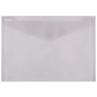 Image of Envelope Wallet DONAU Press Stud PP A4 180 Micron Smoky/Document Archiving/Type Envelope/Kind with Stud/Index N.a. / Material PP/Colour Smoky/Format Thickness (mm)