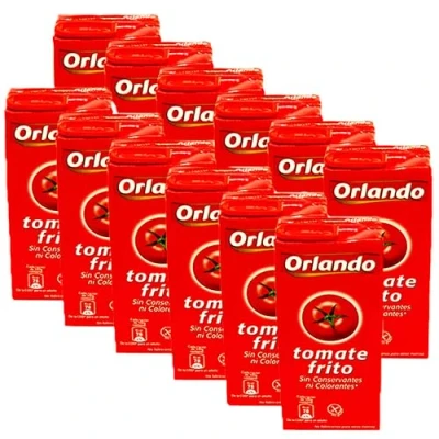 Image of Tomato Sauce Orlando Tomate Frito Sofrito Base Fritos Smooth Pasta Gluten Free &amp; Vegan 350g, Pack of 12