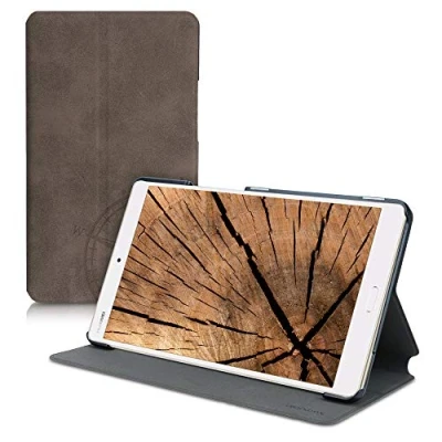 Image of kwmobile Case Compatible with Huawei MediaPad M3 8.4 Tablet Cover Stand Navigational Compass Brown