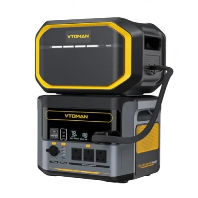 Image of VTOMAN FlashSpeed 1500 Portable Power Station 1500W (3000W Peak) with Extra Battery 3096Wh Up to 12 Outputs, Supports AC/DC/Solar Charging for Outdoor Camping &amp; Home Outages