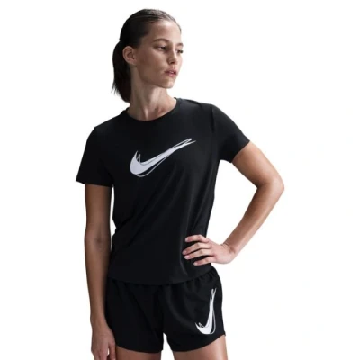 Image of Nike Performance ONE Swoosh Sports Tshirt, Women&#039;s, Size: Large, Black