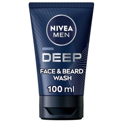 Image of NIVEA MEN Deep Black Charcoal Face Wash (75ml), Dark Wood Men&#039;s and Cleanser with Activated Charcoal, Anti Bacterial Exfoliating