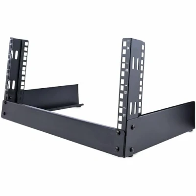 Image of StarTech.com 2 Post 4U Desktop Server Rack, Small Open Frame 19in Computer Compact Network Rack for AV / Studio Data IT Equipment, Free Standing Two Home/Office (RK4OD)