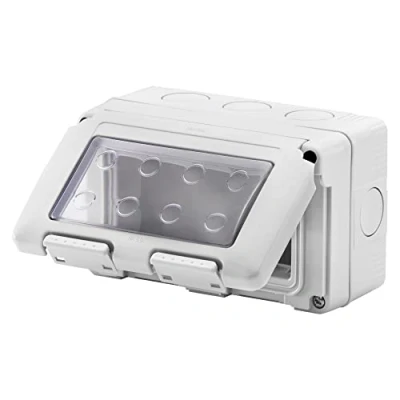 Image of Gewiss Waterproof Surface Box Series 27 for System mechanisms, IP55 4 Modules, Grey RAL 7035, GW27044DY