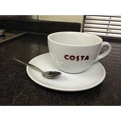 Image of Costa Coffee Large Cup with Saucer and Spoon Medio Mug 454ml 16oz