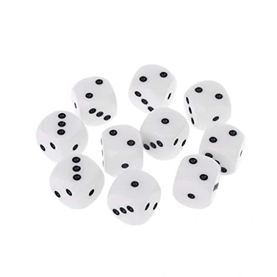Image of 16mm White Dice 10Pcs D3 Six Sided Dices Beads for D&amp;D RPG Role Playing Desktop Board Games