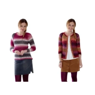 Image of King Cole 4779 Knitting Pattern Womens Raglan Sweater and Cardigan in Riot DK