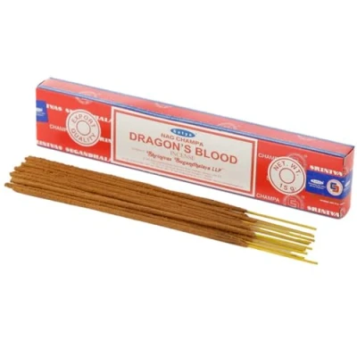 Image of Satya Sai Baba Nag Champa Dragon&#039;s Blood Incense Sticks Agarbatti Packs of 1, 15 Grams Export Quality