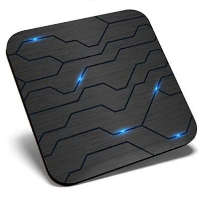 Image of Great Single Coaster Square Futuristic Technology Gaming Style Glossy Quality Coasters Tabletop Protection for Any Table Type #21568