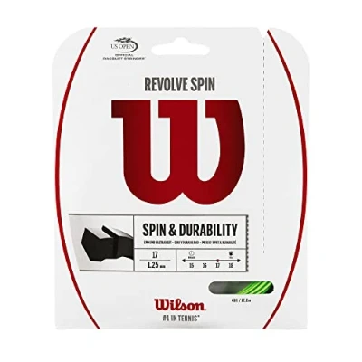Image of Wilson Unisex Revolve Spin Tennis Racket Reel Strings, Green, 12.2 m UK