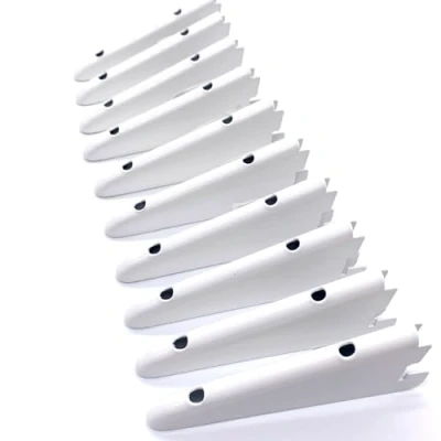 Image of EAI Twin Slot Wall Mounted Shelving Bracket Pack of 10, White, 120mm Strong, Heavy Duty Steel Shelf For Shed, Garage, Indoor Storage Easy To Install Rack