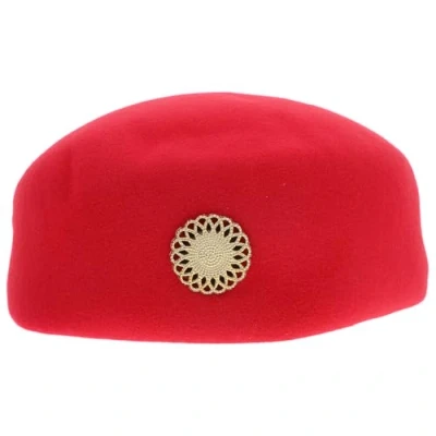 Image of NUOBESTY Red Flight Attendant Hat Stewardess Costume Air Hostess Cap for Performance