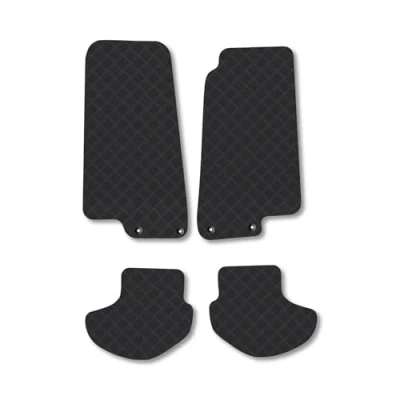 Image of Rubber Car Mats Compatible with Jaguar Xk8 (1996 2006) Tailored Fit Floor Set Accessory Black Custom 4 Pieces Clips Anti Slip Backing, Heavy Duty &amp; Waterproof