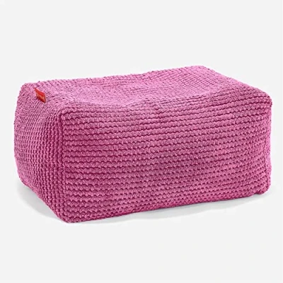 Image of Lounge Pug Pom Bean Bag Footstool Small PINK (Size 20cm H x 35cm D 45cm Wide)