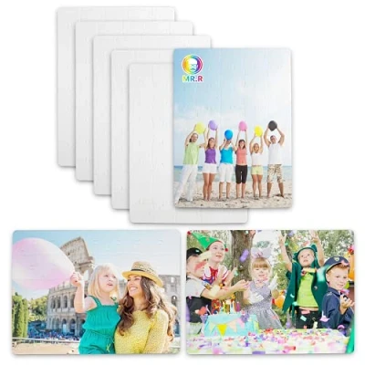 Image of MR.R Sublimation Blanks Puzzle,A4 White Jigsaw Puzzle for Heat Transfer 7.5&#039;&#039;x10.3&#039;&#039;,40 Pieces per Set,6 Sets Pack…